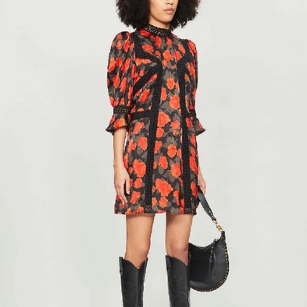 The Kooples Abstract Roses Jacquard Dress